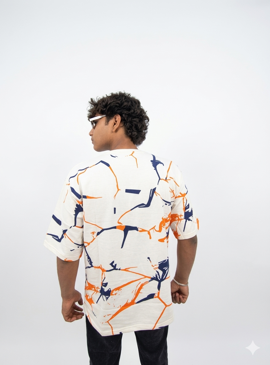 Funky White Cotton T-Shirt