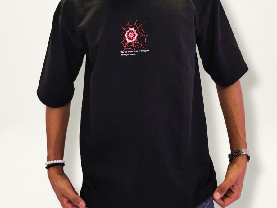 Black Oversized Down Shoulder T-Shirt - Premium Fit