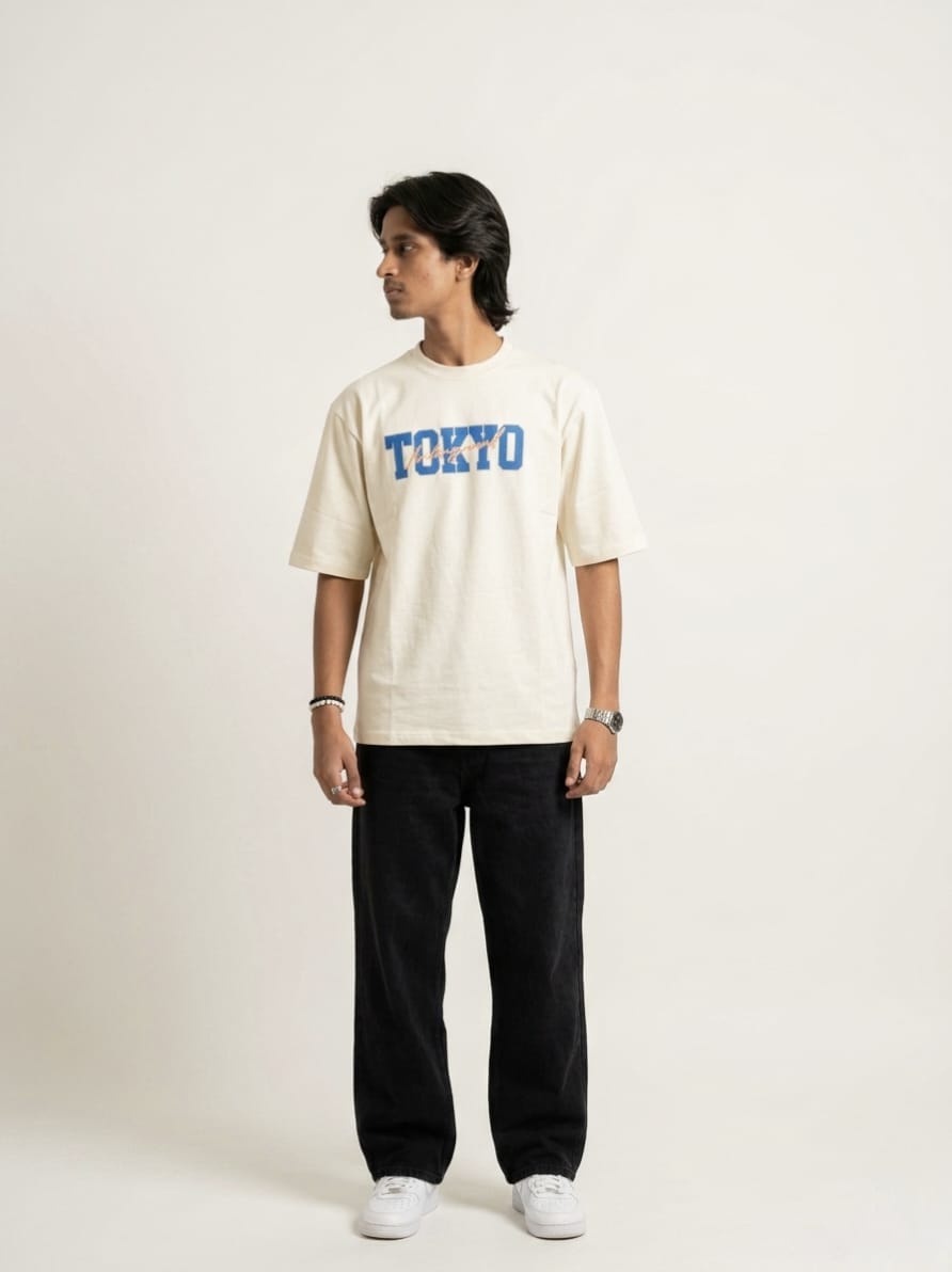 Premium White Drop Shoulder T-Shirt